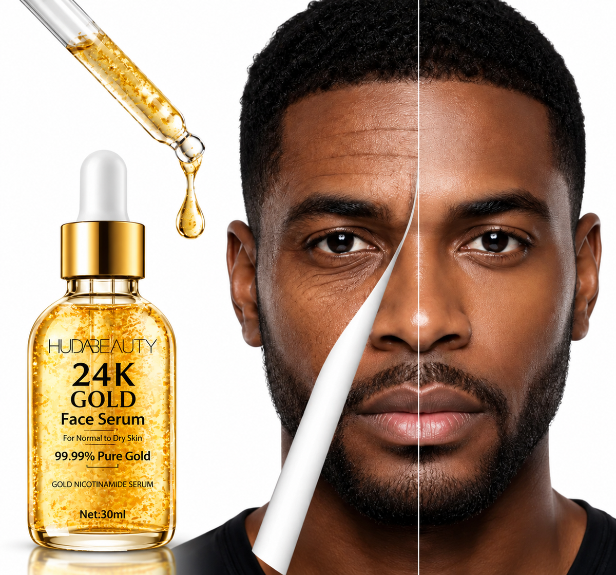 Serum Anti-envelhecimento de Niacinamida e Flocos de Ouro