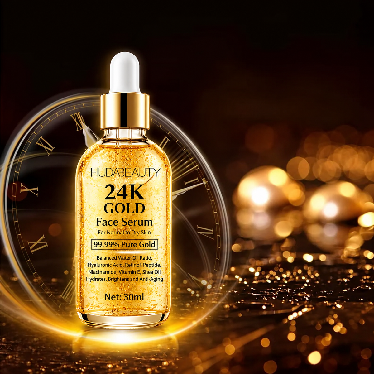 Serum Anti-envelhecimento de Niacinamida e Flocos de Ouro