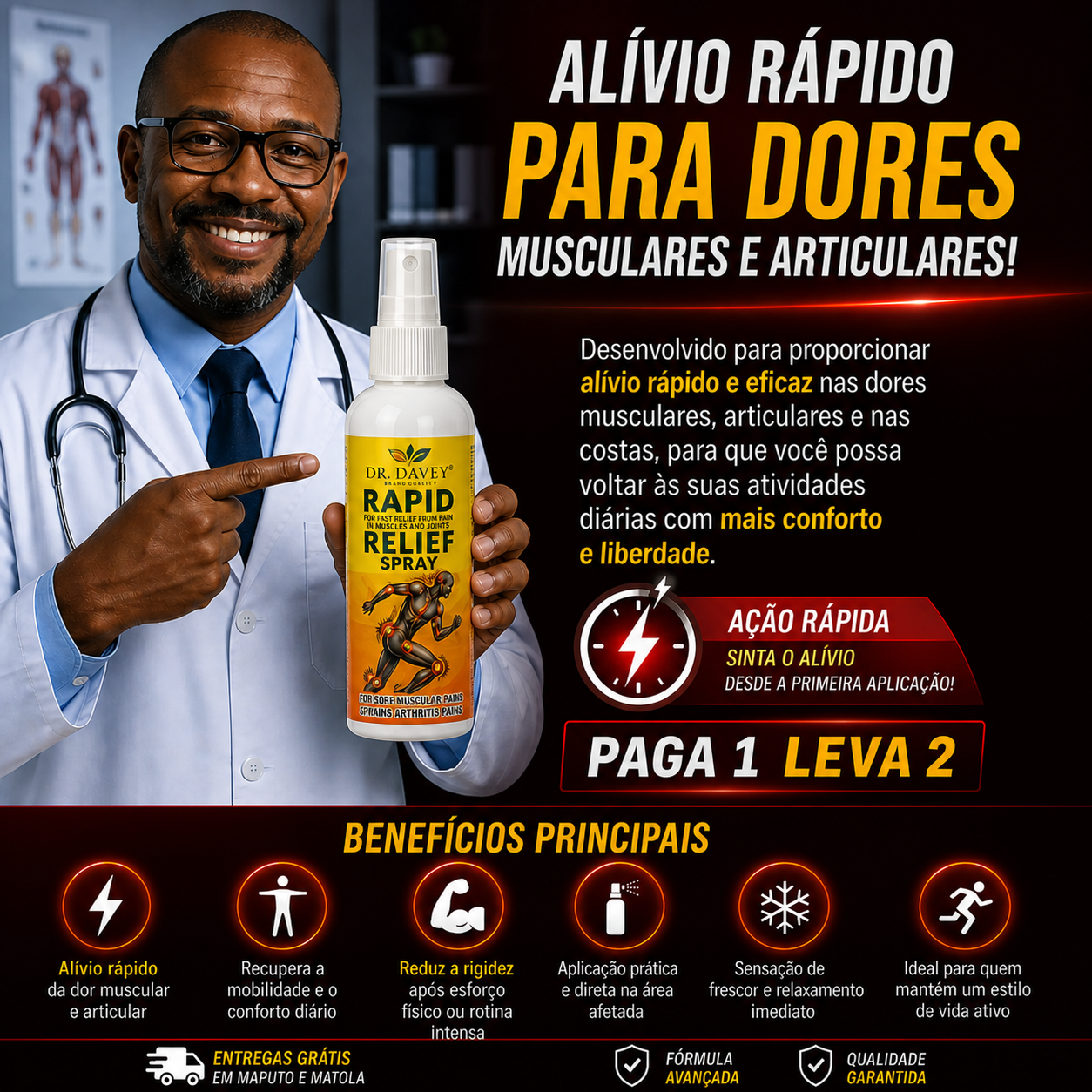 AlívioMax™ - Spray aliviador de dores articulares e musculares