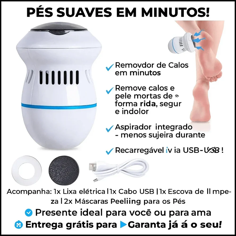Removedor de Calos Elétrico Fourlove com Aspirador